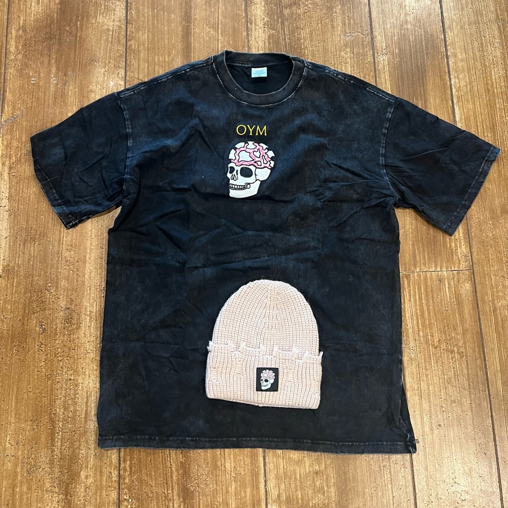 Black washed T-Shirt. Size Large